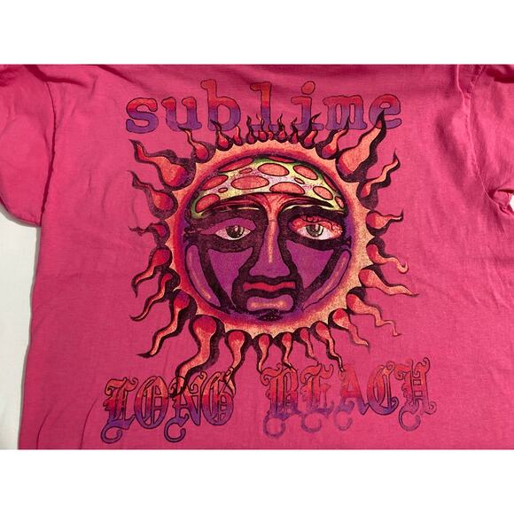Sublime Women’s T-Shirt – Size Small, Pink Official Sun Tee Long Beach - Picture 7 of 8